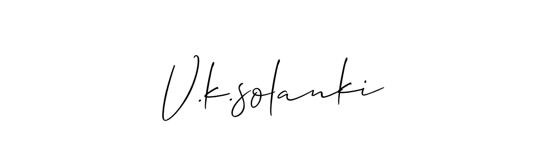 Design your own signature with our free online signature maker. With this signature software, you can create a handwritten (Allison_Script) signature for name V.k.solanki. V.k.solanki signature style 2 images and pictures png