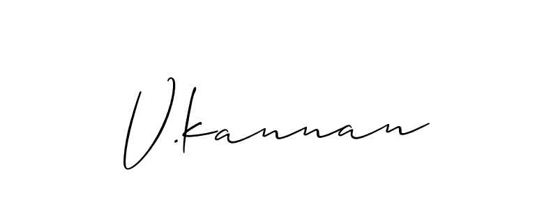 Also we have V.kannan name is the best signature style. Create professional handwritten signature collection using Allison_Script autograph style. V.kannan signature style 2 images and pictures png