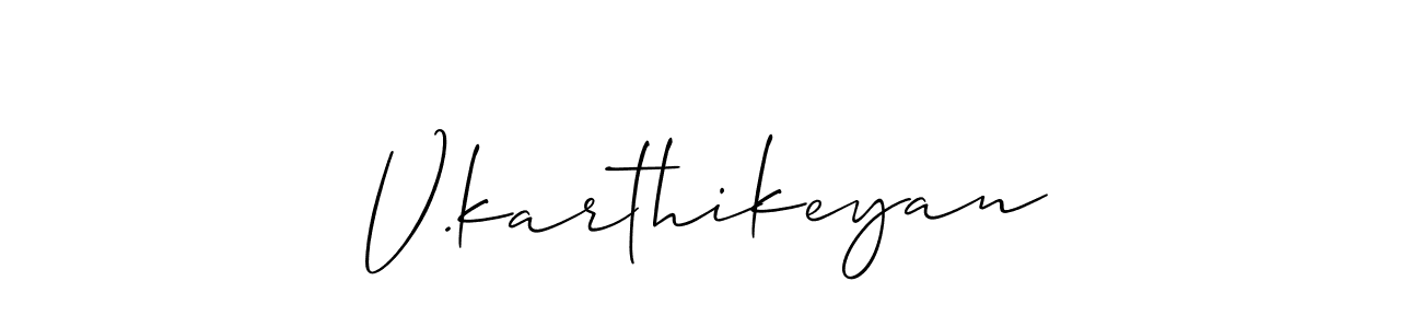 You should practise on your own different ways (Allison_Script) to write your name (V.karthikeyan) in signature. don't let someone else do it for you. V.karthikeyan signature style 2 images and pictures png