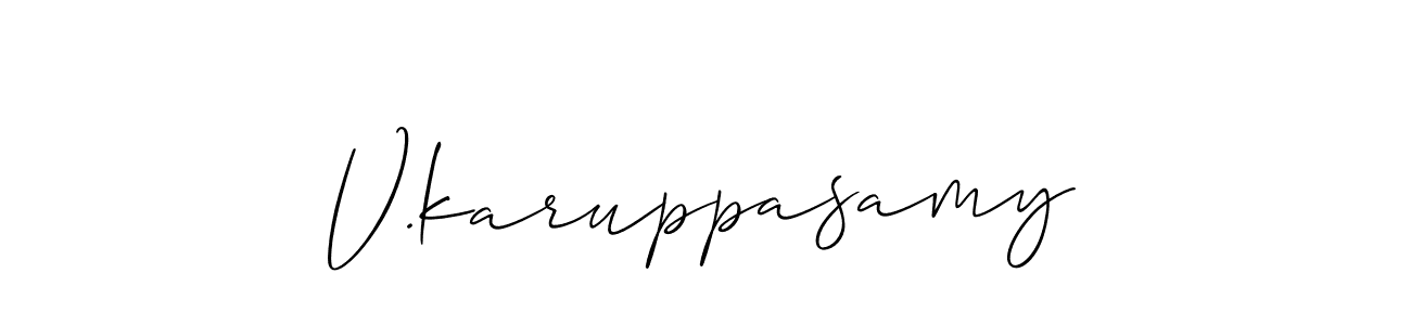 V.karuppasamy stylish signature style. Best Handwritten Sign (Allison_Script) for my name. Handwritten Signature Collection Ideas for my name V.karuppasamy. V.karuppasamy signature style 2 images and pictures png