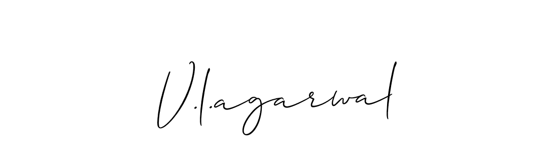 Create a beautiful signature design for name V.l.agarwal. With this signature (Allison_Script) fonts, you can make a handwritten signature for free. V.l.agarwal signature style 2 images and pictures png