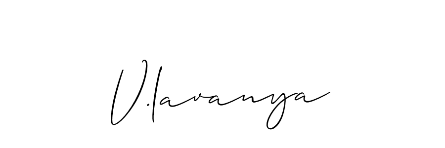 Make a beautiful signature design for name V.lavanya. With this signature (Allison_Script) style, you can create a handwritten signature for free. V.lavanya signature style 2 images and pictures png