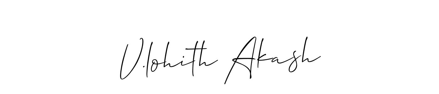 This is the best signature style for the V.lohith Akash name. Also you like these signature font (Allison_Script). Mix name signature. V.lohith Akash signature style 2 images and pictures png