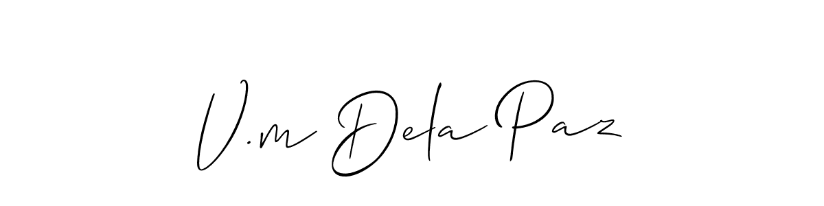 This is the best signature style for the V.m Dela Paz name. Also you like these signature font (Allison_Script). Mix name signature. V.m Dela Paz signature style 2 images and pictures png