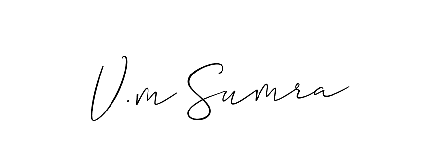 How to make V.m Sumra signature? Allison_Script is a professional autograph style. Create handwritten signature for V.m Sumra name. V.m Sumra signature style 2 images and pictures png