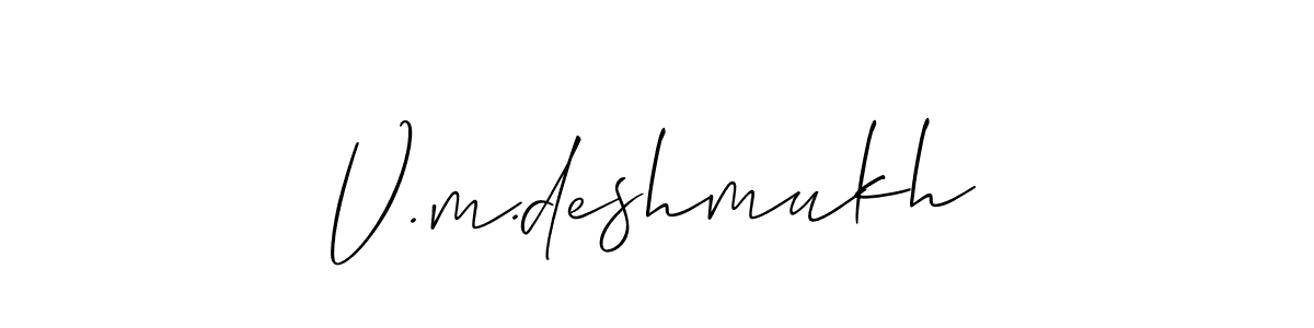 Create a beautiful signature design for name V.m.deshmukh. With this signature (Allison_Script) fonts, you can make a handwritten signature for free. V.m.deshmukh signature style 2 images and pictures png