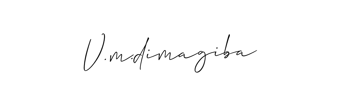 Create a beautiful signature design for name V.m.dimagiba. With this signature (Allison_Script) fonts, you can make a handwritten signature for free. V.m.dimagiba signature style 2 images and pictures png