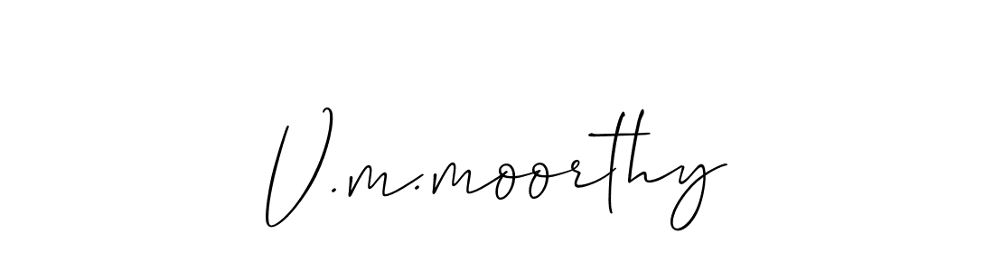 How to Draw V.m.moorthy signature style? Allison_Script is a latest design signature styles for name V.m.moorthy. V.m.moorthy signature style 2 images and pictures png