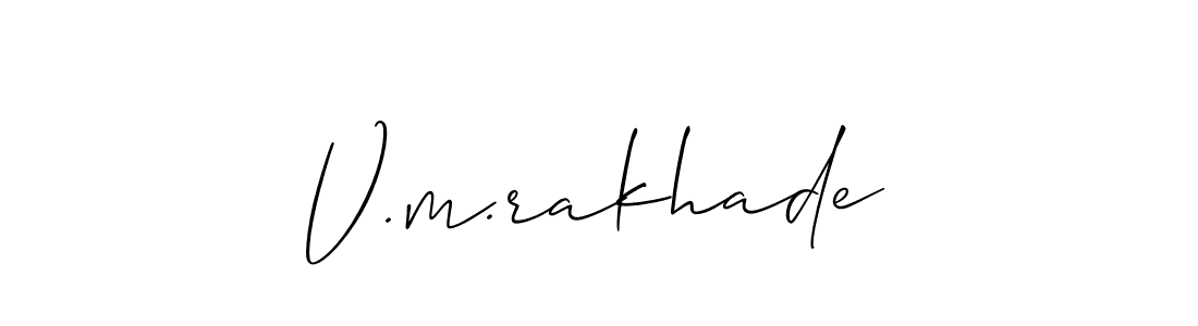 It looks lik you need a new signature style for name V.m.rakhade. Design unique handwritten (Allison_Script) signature with our free signature maker in just a few clicks. V.m.rakhade signature style 2 images and pictures png