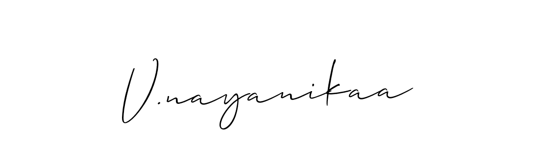 How to Draw V.nayanikaa signature style? Allison_Script is a latest design signature styles for name V.nayanikaa. V.nayanikaa signature style 2 images and pictures png