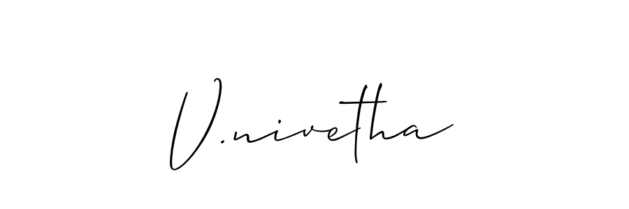 Best and Professional Signature Style for V.nivetha. Allison_Script Best Signature Style Collection. V.nivetha signature style 2 images and pictures png