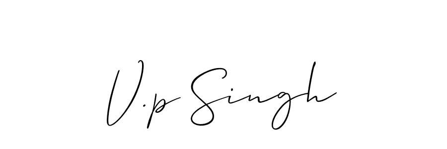 Use a signature maker to create a handwritten signature online. With this signature software, you can design (Allison_Script) your own signature for name V.p Singh. V.p Singh signature style 2 images and pictures png