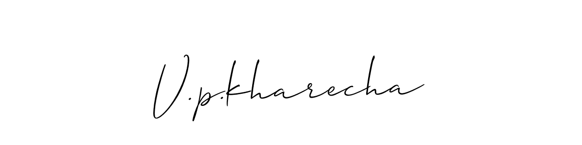 It looks lik you need a new signature style for name V.p.kharecha. Design unique handwritten (Allison_Script) signature with our free signature maker in just a few clicks. V.p.kharecha signature style 2 images and pictures png