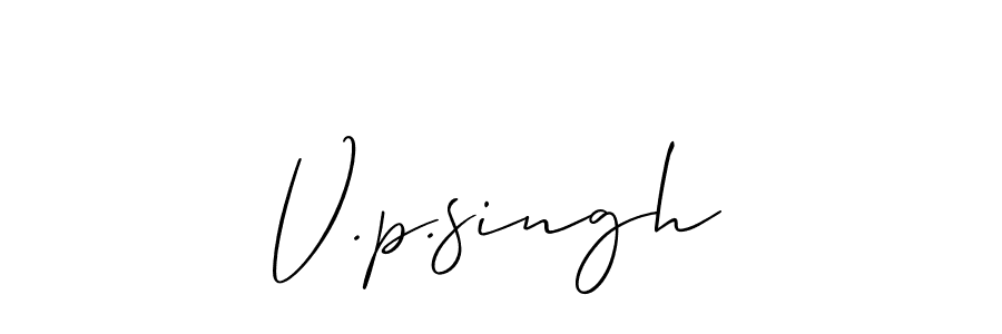 Create a beautiful signature design for name V.p.singh. With this signature (Allison_Script) fonts, you can make a handwritten signature for free. V.p.singh signature style 2 images and pictures png