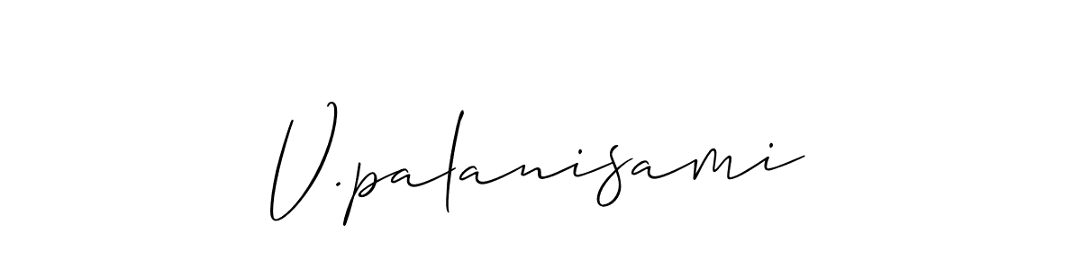 Make a beautiful signature design for name V.palanisami. With this signature (Allison_Script) style, you can create a handwritten signature for free. V.palanisami signature style 2 images and pictures png