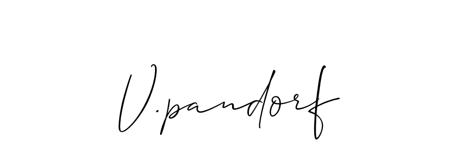 Also we have V.pandorf name is the best signature style. Create professional handwritten signature collection using Allison_Script autograph style. V.pandorf signature style 2 images and pictures png