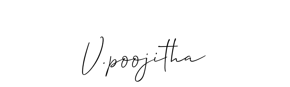 Make a beautiful signature design for name V.poojitha. With this signature (Allison_Script) style, you can create a handwritten signature for free. V.poojitha signature style 2 images and pictures png