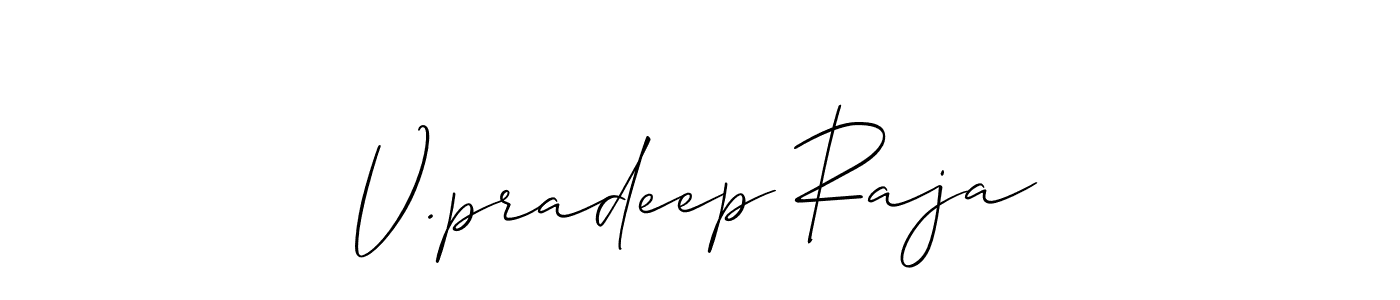 Also we have V.pradeep Raja name is the best signature style. Create professional handwritten signature collection using Allison_Script autograph style. V.pradeep Raja signature style 2 images and pictures png