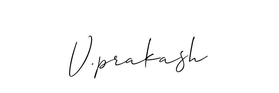 Use a signature maker to create a handwritten signature online. With this signature software, you can design (Allison_Script) your own signature for name V.prakash. V.prakash signature style 2 images and pictures png