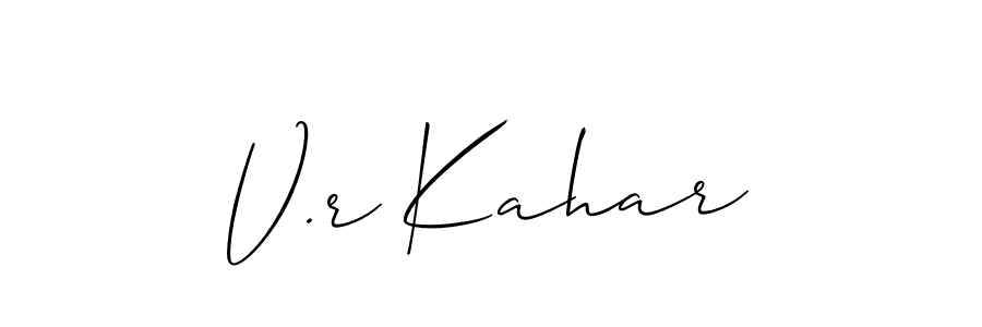 Check out images of Autograph of V.r Kahar name. Actor V.r Kahar Signature Style. Allison_Script is a professional sign style online. V.r Kahar signature style 2 images and pictures png