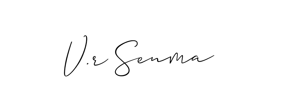 How to make V.r Senma name signature. Use Allison_Script style for creating short signs online. This is the latest handwritten sign. V.r Senma signature style 2 images and pictures png