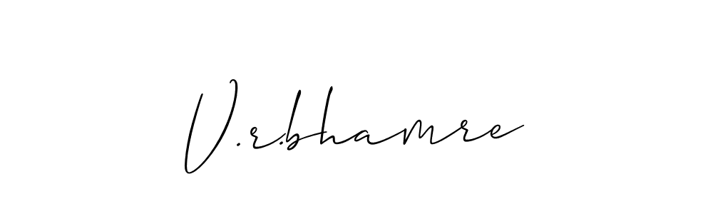 Also we have V.r.bhamre name is the best signature style. Create professional handwritten signature collection using Allison_Script autograph style. V.r.bhamre signature style 2 images and pictures png