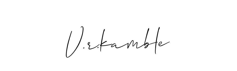 Create a beautiful signature design for name V.r.kamble. With this signature (Allison_Script) fonts, you can make a handwritten signature for free. V.r.kamble signature style 2 images and pictures png
