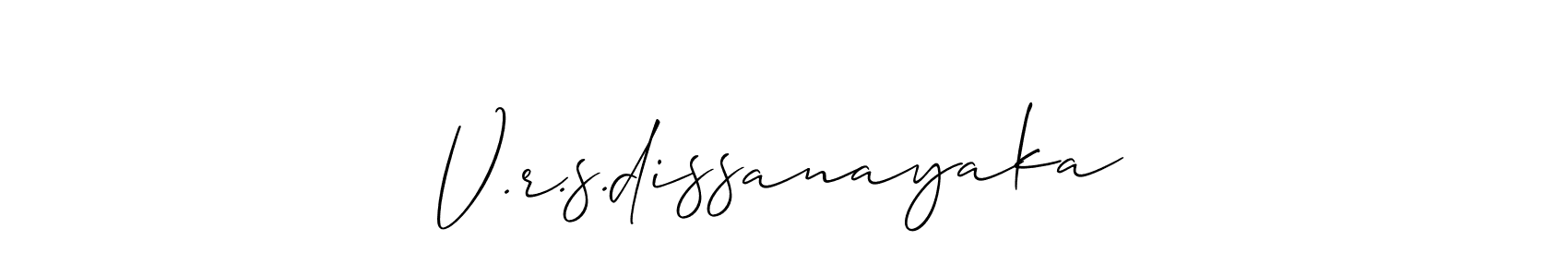 Design your own signature with our free online signature maker. With this signature software, you can create a handwritten (Allison_Script) signature for name V.r.s.dissanayaka. V.r.s.dissanayaka signature style 2 images and pictures png