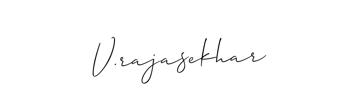 Use a signature maker to create a handwritten signature online. With this signature software, you can design (Allison_Script) your own signature for name V.rajasekhar. V.rajasekhar signature style 2 images and pictures png