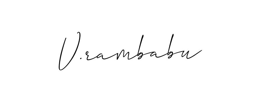 if you are searching for the best signature style for your name V.rambabu. so please give up your signature search. here we have designed multiple signature styles  using Allison_Script. V.rambabu signature style 2 images and pictures png