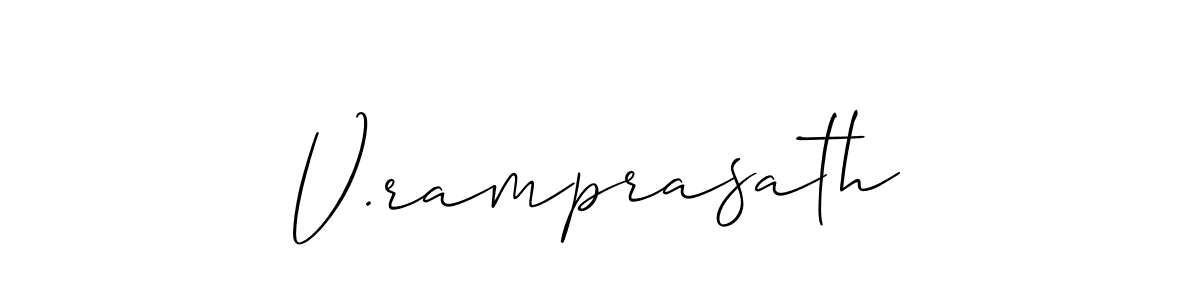 Make a beautiful signature design for name V.ramprasath. With this signature (Allison_Script) style, you can create a handwritten signature for free. V.ramprasath signature style 2 images and pictures png