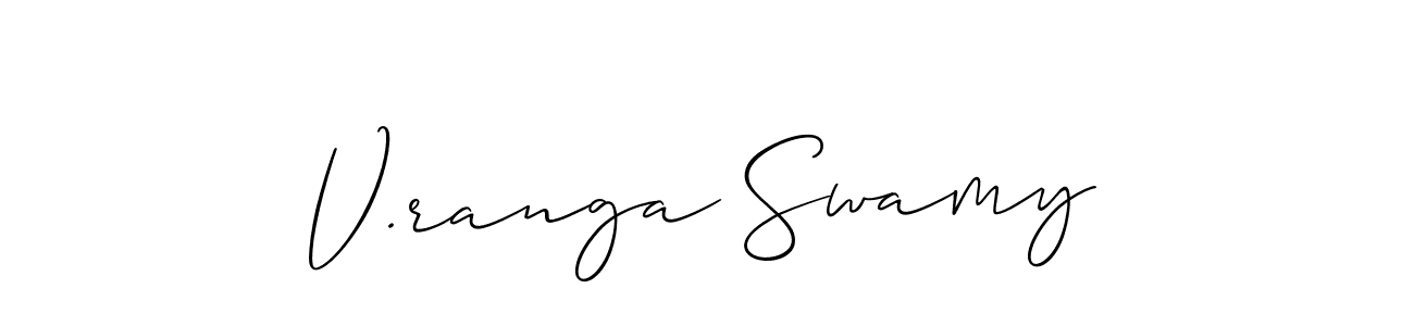 How to make V.ranga Swamy name signature. Use Allison_Script style for creating short signs online. This is the latest handwritten sign. V.ranga Swamy signature style 2 images and pictures png