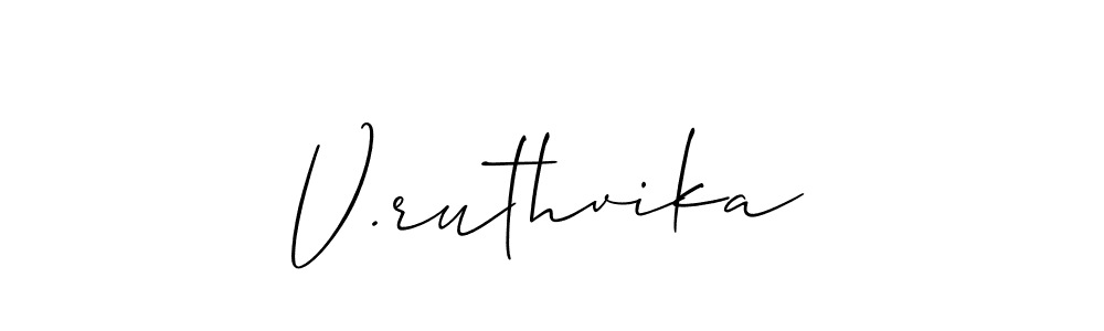 Best and Professional Signature Style for V.ruthvika. Allison_Script Best Signature Style Collection. V.ruthvika signature style 2 images and pictures png