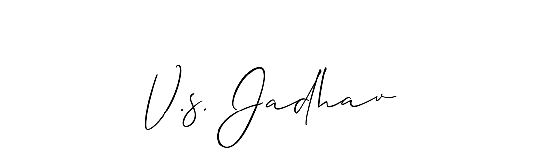 How to make V.s. Jadhav signature? Allison_Script is a professional autograph style. Create handwritten signature for V.s. Jadhav name. V.s. Jadhav signature style 2 images and pictures png