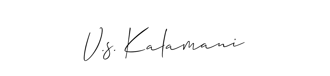 Create a beautiful signature design for name V.s. Kalamani. With this signature (Allison_Script) fonts, you can make a handwritten signature for free. V.s. Kalamani signature style 2 images and pictures png