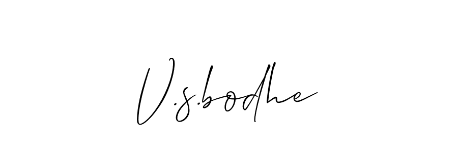 How to make V.s.bodhe name signature. Use Allison_Script style for creating short signs online. This is the latest handwritten sign. V.s.bodhe signature style 2 images and pictures png