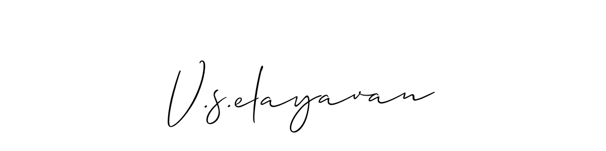 Use a signature maker to create a handwritten signature online. With this signature software, you can design (Allison_Script) your own signature for name V.s.elayavan. V.s.elayavan signature style 2 images and pictures png