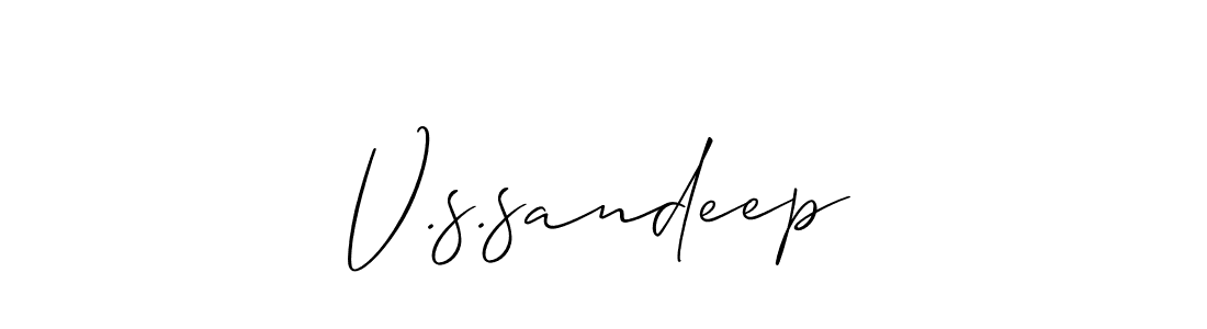 You should practise on your own different ways (Allison_Script) to write your name (V.s.sandeep) in signature. don't let someone else do it for you. V.s.sandeep signature style 2 images and pictures png
