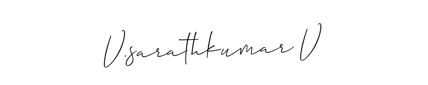 Make a beautiful signature design for name V.sarathkumar V. With this signature (Allison_Script) style, you can create a handwritten signature for free. V.sarathkumar V signature style 2 images and pictures png