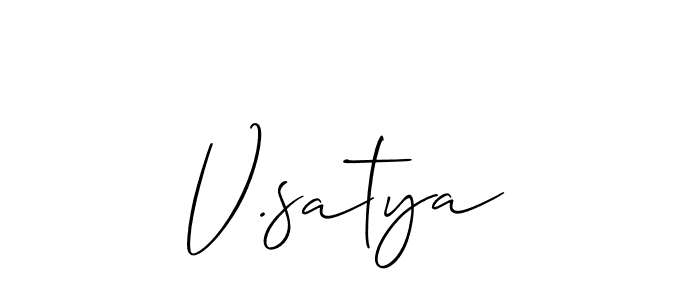 Similarly Allison_Script is the best handwritten signature design. Signature creator online .You can use it as an online autograph creator for name V.satya. V.satya signature style 2 images and pictures png