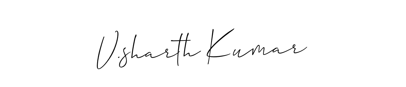 Design your own signature with our free online signature maker. With this signature software, you can create a handwritten (Allison_Script) signature for name V.sharth Kumar. V.sharth Kumar signature style 2 images and pictures png