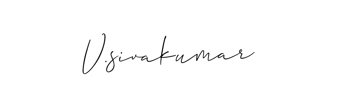 How to make V.sivakumar signature? Allison_Script is a professional autograph style. Create handwritten signature for V.sivakumar name. V.sivakumar signature style 2 images and pictures png