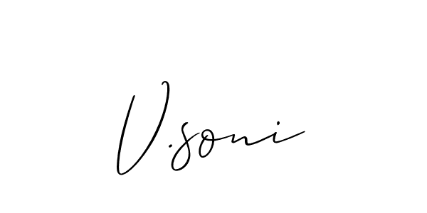 Make a short V.soni signature style. Manage your documents anywhere anytime using Allison_Script. Create and add eSignatures, submit forms, share and send files easily. V.soni signature style 2 images and pictures png