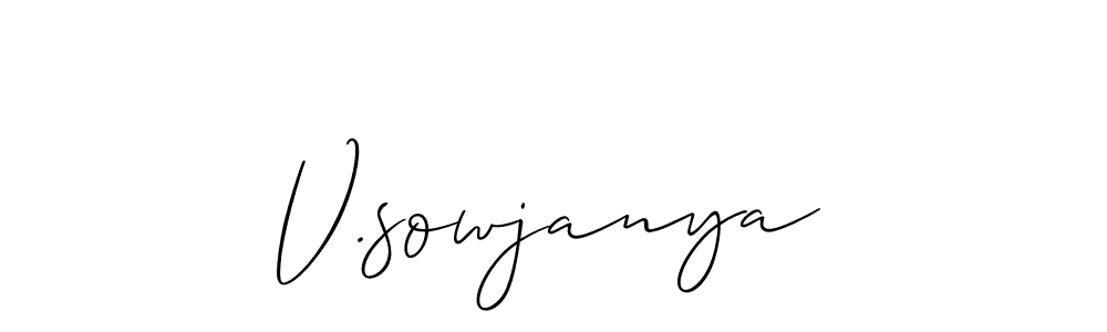 How to make V.sowjanya signature? Allison_Script is a professional autograph style. Create handwritten signature for V.sowjanya name. V.sowjanya signature style 2 images and pictures png