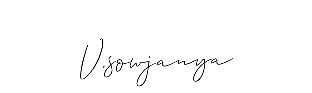 How to make V.sowjanya signature? Allison_Script is a professional autograph style. Create handwritten signature for V.sowjanya name. V.sowjanya signature style 2 images and pictures png