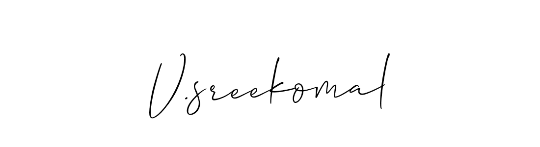 It looks lik you need a new signature style for name V.sreekomal. Design unique handwritten (Allison_Script) signature with our free signature maker in just a few clicks. V.sreekomal signature style 2 images and pictures png