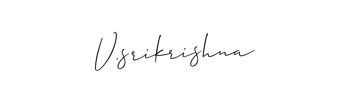 Make a short V.srikrishna signature style. Manage your documents anywhere anytime using Allison_Script. Create and add eSignatures, submit forms, share and send files easily. V.srikrishna signature style 2 images and pictures png