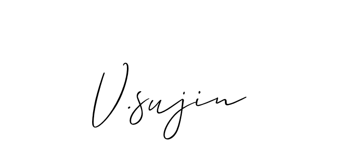 How to make V.sujin signature? Allison_Script is a professional autograph style. Create handwritten signature for V.sujin name. V.sujin signature style 2 images and pictures png