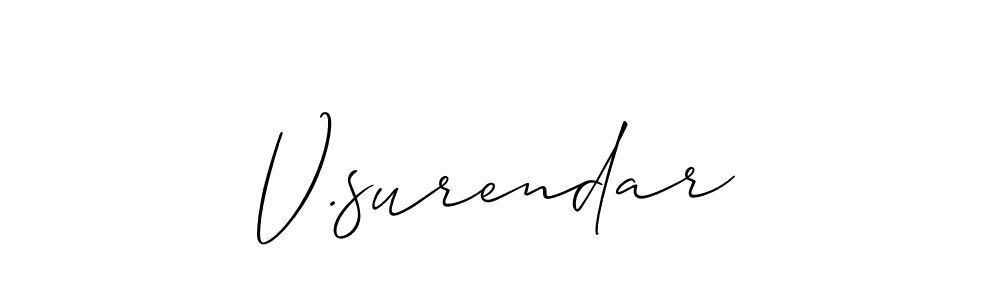 V.surendar stylish signature style. Best Handwritten Sign (Allison_Script) for my name. Handwritten Signature Collection Ideas for my name V.surendar. V.surendar signature style 2 images and pictures png