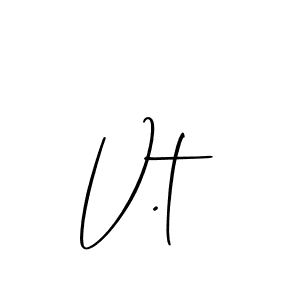 Create a beautiful signature design for name V.t. With this signature (Allison_Script) fonts, you can make a handwritten signature for free. V.t signature style 2 images and pictures png